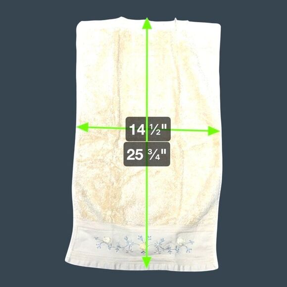 Home Spa Embroidered Floral Bath Towel Portugal Set Of 7 Cotton Beige READ - Picture 6 of 10